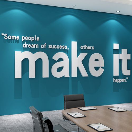 英文字母英语墙面贴纸办公室装饰会议企业文化公司背景励志设计